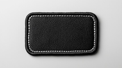 High-Res Black & White Embroidered Patch Mockup - Editorial Stock Image