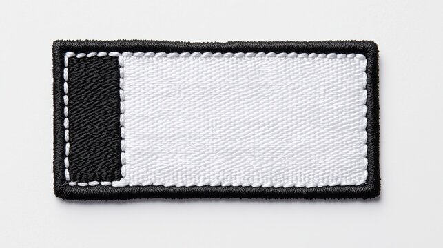 High-Res Black & White Embroidered Patch Mockup - Editorial Stock Image