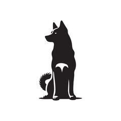 Canaan Dog Vector - Minimalist Canaan Dog Design - Canaan Dog Illustration - Dog Silhouette.