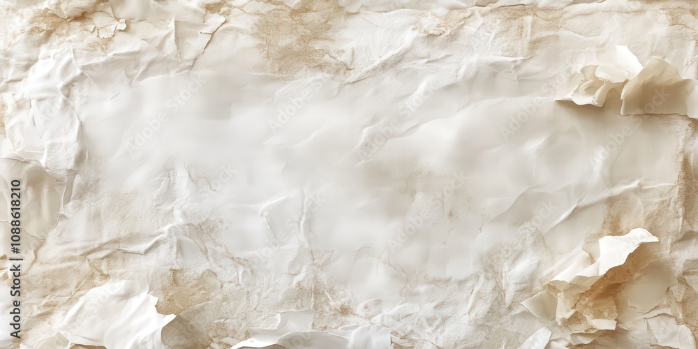 Poster Textured Background of Crumpled Paper with Soft Tones Ideal for Elegant Presentations and Creative Design Projects Featuring Subtle Earthy Hues and Organic Forms