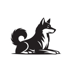 Canaan Dog Vector - Minimalist Canaan Dog Design - Canaan Dog Illustration - Dog Silhouette.