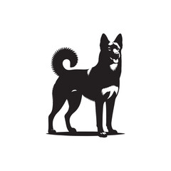 Canaan Dog Vector - Minimalist Canaan Dog Design - Canaan Dog Illustration - Dog Silhouette.
