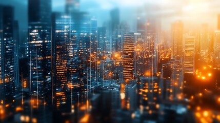 Obraz premium Futuristic Cityscape at Night