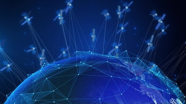 Starlink satellites orbit the earth to transmit network signals