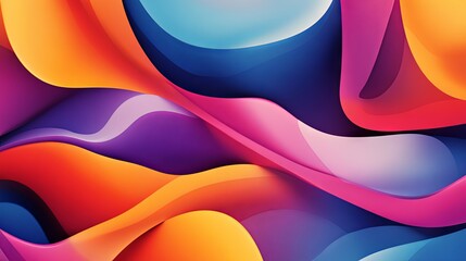 Abstract Colorful Shapes: Fluid Design and Vibrant Colors