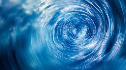 Abstract Blue Swirl Vortex - Digital Art