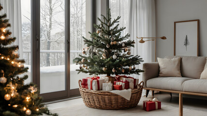 decorated christmas tree, ai generated