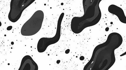 Abstract Monochrome Organic Pattern on Minimalist White Background