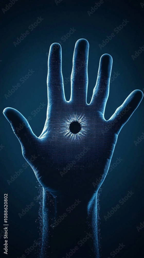 Poster a symbolic image of a hand covering a screen displaying hateful comments, representing protection me