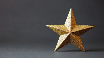 Obraz premium Glittery Gold Star on Dark Background Festive Christmas Decoration