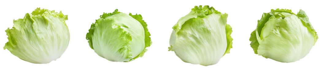 High-Quality PNG of Green Iceberg lettuce on transparent png Isolated on White Background &ndash; High Resolution