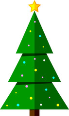 Christmas Tree icon, Xmas symbol on transparent background.  PNG illustration