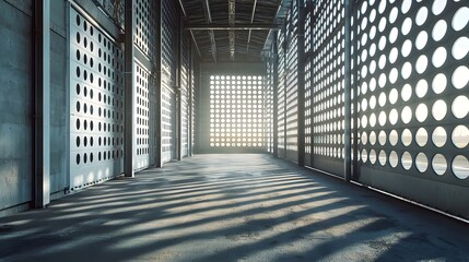 Wide Metal Gates with Circular Cutouts in Modern Design