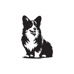 Obraz premium Cardigan Welsh Corgi Silhouette - Cardigan Welsh Corgi Vector - Illustration of Cardigan Welsh Corgi.