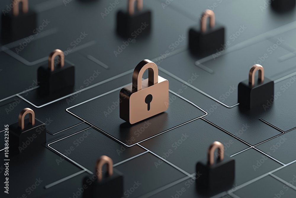 Poster a symbolic image showing a firewall protecting a user s profile picture, representing technological 