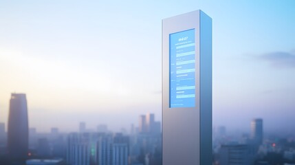 Fototapeta premium Air quality monitoring station in urban environment, measuring pollution levels to ensure public health and environmental safety.