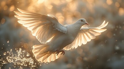 Fototapeta premium The dove as a sign of divine protection. AI generated