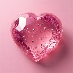 Fototapeta premium pink heart Diamond atmospheric lighting background,generation AI