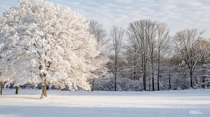 Snow Covered Trees in Winter Wonderland