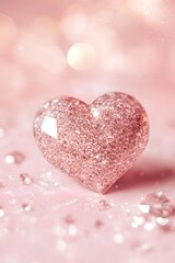 Obraz premium pink heart Diamond atmospheric lighting background,generation AI