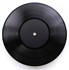 Classic black vinyl record with smooth surface and central hole, perfect for music lovers and collectors
