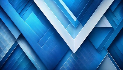Fototapeta premium 幾何学模様が重なっている青くてモダンで抽象的な背景画像。（A blue modern abstract background image with overlapping geometric patterns.） 