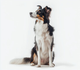 Fototapeta premium majestic dog with sleek coat sits gracefully, showcasing its elegant posture and attentive expression. This captures beauty and charm of loyal companion