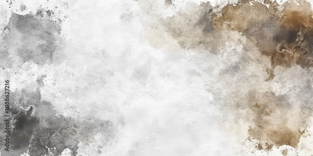Poster abstract water color background with soft gray, white, and brown tones creating a soothing and elega