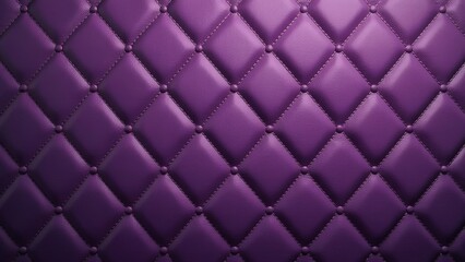 Luxurious purple leather upholstery with diamond pattern design