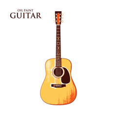 Naklejka premium Musical instruments in oil painting and halftone form