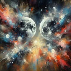 Abstract Expressionism &ndash; Large chaotic brushstrokes and splash