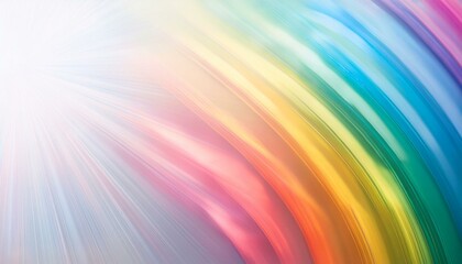 Obraz premium rainbow pastel colors on white background light refraction effect