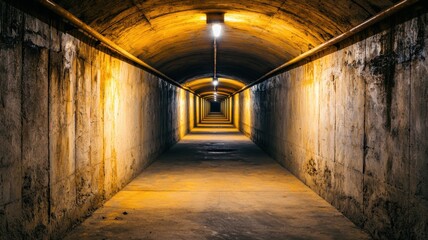 Fototapeta premium Exploring mysterious underground tunnel abandoned location urban photography eerie environment perspective on isolation