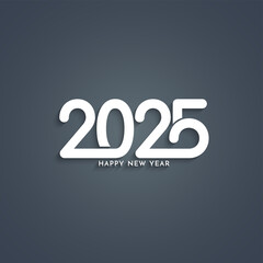 Happy new year 2025 stylish text design greeting background