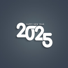 Happy new year 2025 stylish text design greeting background