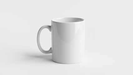 Fototapeta premium A refined logo mug mockup featuring a glossy ceramic surface, ideal for branding projects.