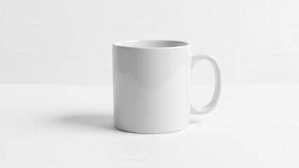 Obraz premium A realistic smooth mug mockup showcasing a glossy ceramic surface, perfect for branding.