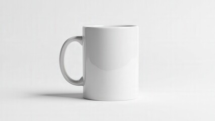 Fototapeta premium A modern mug branding mockup featuring a clean white glossy surface for logo presentations.
