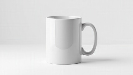Fototapeta premium A professional branding-ready mug mockup showcasing a glossy ceramic surface on a clean white background.