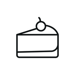 Cheese cake icon vector food or dessert in modern and simpel concept
