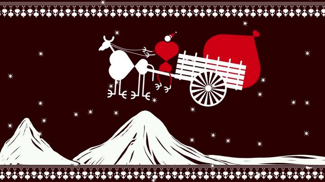 snowfall,merry christmas warli art style cultural art, Happy Christmas,merry christmas warli art style cultural art, Happy Christmas