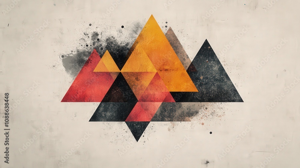 Aufkleber triangles are dynamic shapes that convey movement and energy.