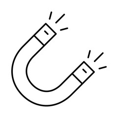 Magnet Line Icon. Digital Marketing Icon Editable Stroke Vector Illustration