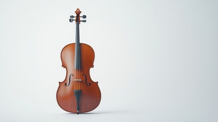 Elegant wooden cello against minimalist background for music enthusiasts and art lovers