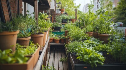 Naklejka premium Urban farming is transforming the way cities grow food, making them more self-sufficient and sustainable.