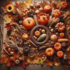 Autumnal Art Installation Create an art installation inspired by