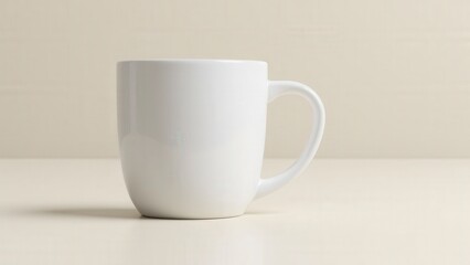 Obraz premium A premium round mug mockup showcasing a clean ceramic surface, perfect for design presentations.
