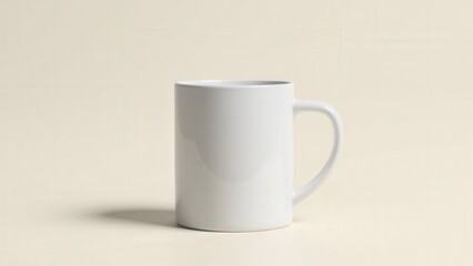 Fototapeta premium A modern photorealistic mug mockup showcasing a ceramic mug with a smooth surface, perfect for branding.