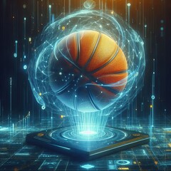 Basketball Hologram A spinning basketball with realistic texture