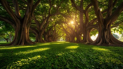 Fototapeta premium Maintenance of trees through cutting, watering, fertilizing, and health inspection 